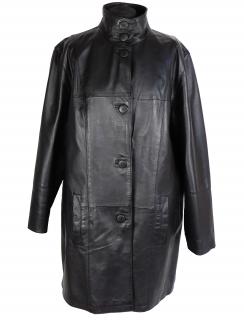 KOŽENÝ dámský černý měkký kabát se stojáčkem CERO 46, 50, 52