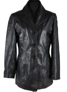 KOŽENÝ dámský černý měkký kabát Senza Max 40