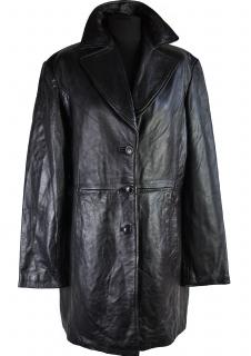 KOŽENÝ dámský černý měkký kabát Winlit New York XL