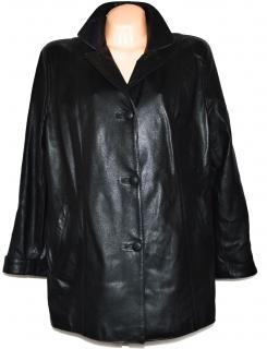 KOŽENÝ dámský černý měkký kabát XXL