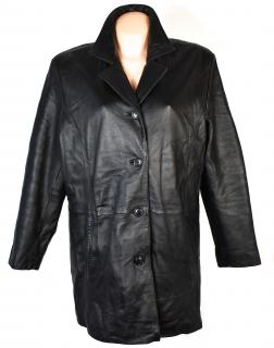 KOŽENÝ dámský černý měkký zateplený kabát Different XXL