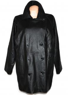 KOŽENÝ dámský černý měkký zateplený kabát Fashion Elements XXL