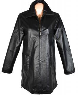 KOŽENÝ dámský černý zateplený kabát Different M/L, XL