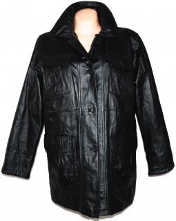 KOŽENÝ dámský černý zateplený kabát G.V.Leather XXL
