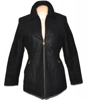 KOŽENÝ dámský černý zateplený kabát Kenvelo 36
