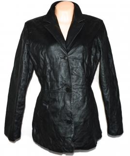 KOŽENÝ dámský černý zateplený kabát Nicole Miller XL