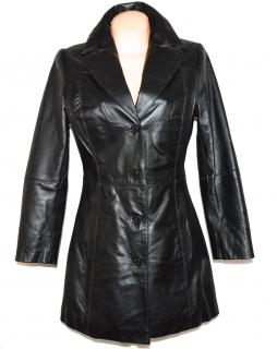 KOŽENÝ dámský černý zateplený měkký kabát 5th Avenue L