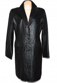 KOŽENÝ dámský dlouhý černý kabát Roy/Rene 42
