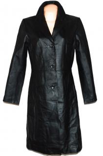 KOŽENÝ dámský dlouhý černý kabát Target L
