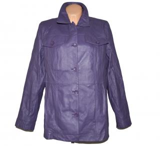 KOŽENÝ dámský fialový měkký kabát Centigrade XL