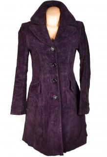 KOŽENÝ dámský fialový semišový kabát Centigrade XS