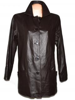 KOŽENÝ dámský hnědý měkký kabát XL