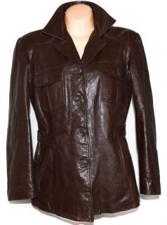KOŽENÝ dámský hnědý zateplený kabát Conbipel XL