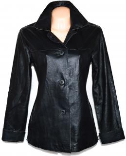 KOŽENÝ dámský měkký černý kabát 38