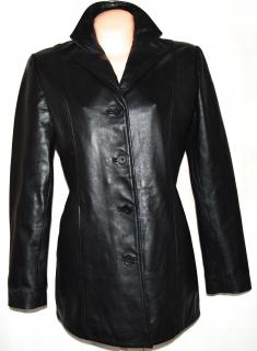KOŽENÝ dámský měkký černý kabát BARNEYS L/XL