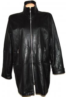KOŽENÝ dámský měkký černý kabát na zip MORENA XL