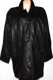 KOŽENÝ dámský měkký černý kabát XXL