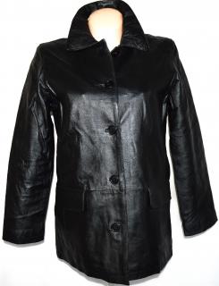 KOŽENÝ dámský zateplený černý kabát PELLE L/XL