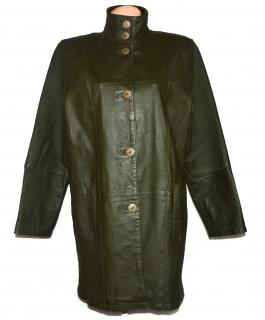 KOŽENÝ dámský zelený khaki kabát CERO XXL