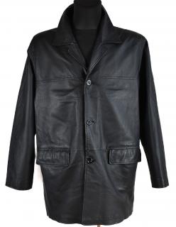 KOŽENÝ pánský černý měkký kabát Morena 54