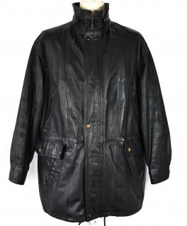 KOŽENÝ pánský černý měkký kabát Prostějov XL