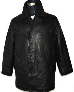 KOŽENÝ pánský černý měkký kabát Saint Anthony L