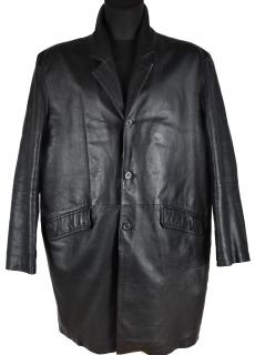 KOŽENÝ pánský černý měkký zateplený kabát Angelo Litrico XL