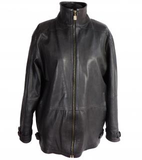 Kožený dámský měkký čokoládový kabát na zip XICOL XL*