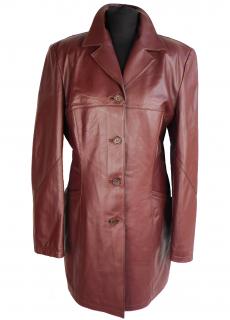 Kožený dámský vínový kabát CERO  L*