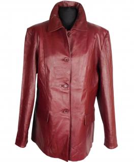 Kožený dámský vínový kabát SANSHAN  XL*