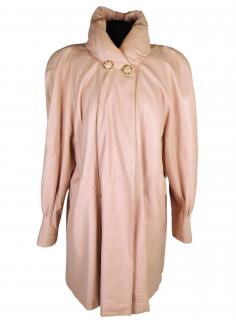 Kožený měkký dámský starorůžový kabát ROSS LAVIE  XL*