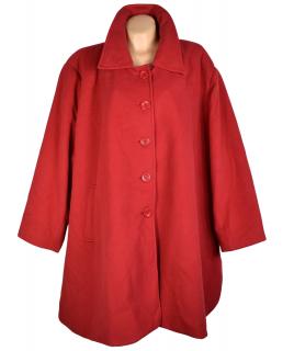 Nadměrný dámský červený kabát XXXL+