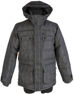 Pánská prošívaná šedá bunda s kapucí Quiksilver S