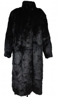 Pravý dámský černý dlouhý kožich Peacock Brand XXL
