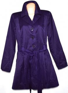 VELKÝ dámský bavlněný fialový kabát s páskem XXXL