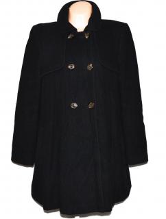 Vlněný (54%) dámský těhotenský černý kabát FUSION 16/44