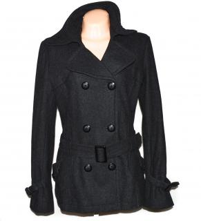 Vlněný (55%) dámský šedý kabát s páskem VERO MODA XL