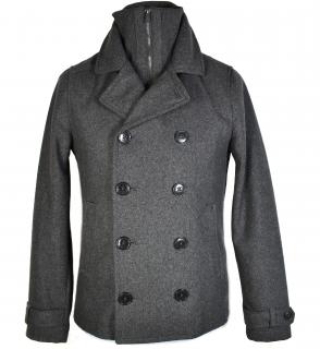 Vlněný (57%) pánský šedý kabát H&M S