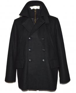 Vlněný (60%) pánský černý kabát In Puncto M