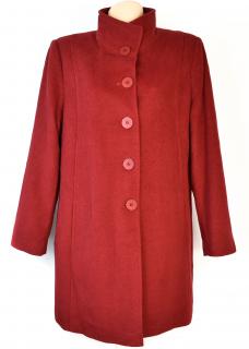 Vlněný (70%) dámský červený kabát Móda Prostějov (vlna, kašmír) 46