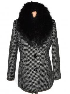 Vlněný (70%) dámský kabát s kožíškem ODEMA 46