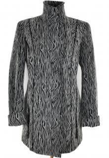 Vlněný (70%) dámský šedočerný kabát Moda Marlene 44