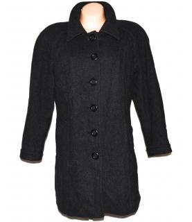 Vlněný (70%) dámský šedočerný zateplený kabát ODEMA (vlna, kašmír) XL