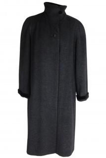 Vlněný (72%) šedočerný dámský kabát MARCONA  XXL*
