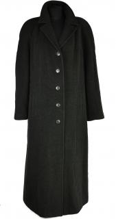 Vlněný (75%) dámský dlouhý khaki zelený kabát Lorenzo (vlna, kašmír) XXL