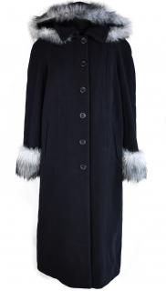 Vlněný (80%) dámský dlouhý zateplený kabát s kapucí Sendi Collection (vlna, kašmír) XL