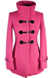 Vlněný (80%) dámský růžový kabát Jane Norman 8/34