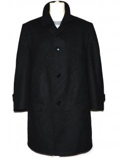 Vlněný (80%) pánský šedočerný kabát Himalaya XL