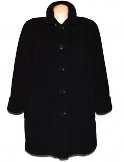 Vlněný dámský černý zateplený kabát M-Style (vlna, kašmír) XXXL