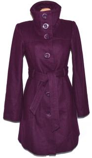 Vlněný dámský fialový kabát s páskem ORSAY M